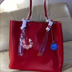 Red oversized purse
